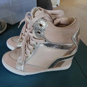 ALDO pink wedge sneakers